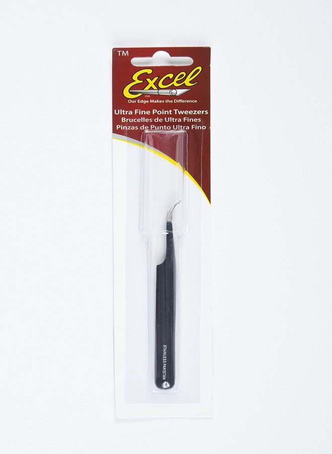 Excel Blades Excel Slant Point Tweezers, Black - Image 2