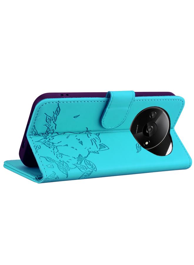 اس-توب جراب هاتف Redmi A3 من الجلد المنقوش بنقشة قطة لطيفة - Image 4