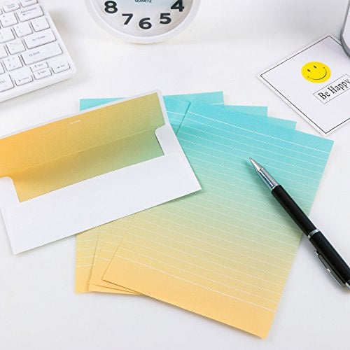 IMagicoo Stationery Paper and Envelope Set, 32 Stationery Paper for Writing Letters and 16 Matching Envelopes, Watercolor Writing Papers with Lines,4 Different Style(8.3x5.6) - Image 3