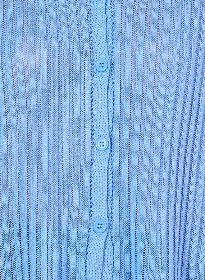 Styli Ribbed Knit Relaxed Fit Short Sleeves Shirt