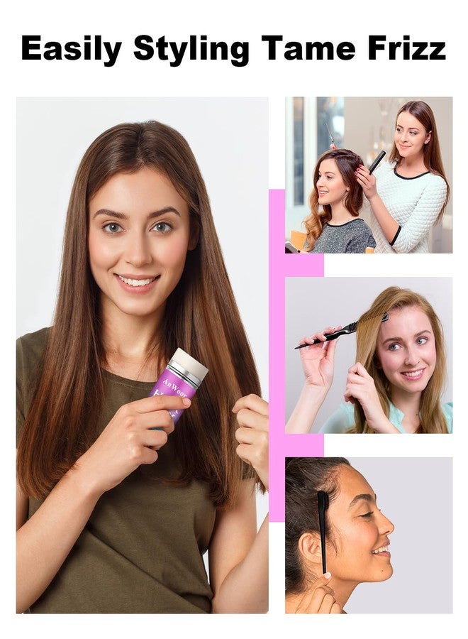 انوور مجموعة تصفيف الشعر الناعمة غير الدهنية مع عصا شمع الشعر وفرشاة الشعر - إكسسوارات شعر عصرية للنساء والأطفال والمراهقات - للتحكم في الشعر المتطاير والمجعد - Image 3