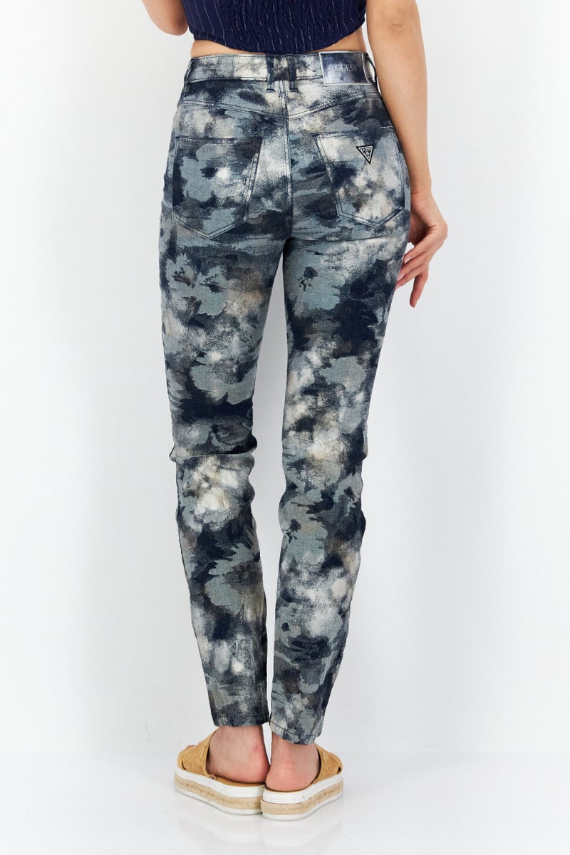 GUESS جينز ضيق للنساء بتصميم تيل داي، مجموعة أزرق بحري - Image 3