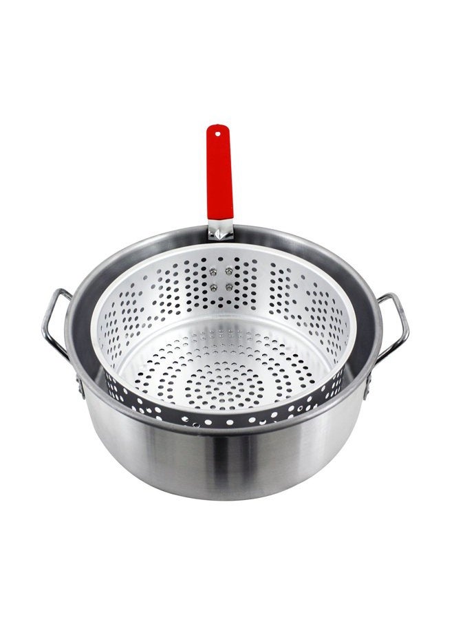 Chard FBA12, Aluminum Stock Pot with Strainer Basket, 10.5 Quart, Grey - Image 1