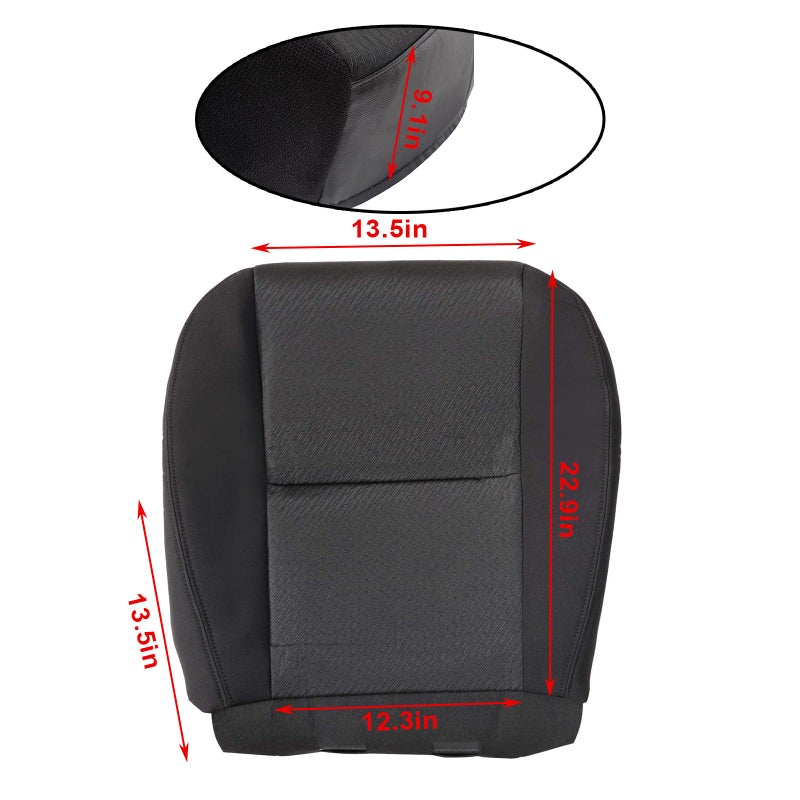 NLQR Front Driver Bottom Replacement Seat Cover & Foam Cushion Compatible with Chevy Silverado Tahoe Suburban Avalanche GMC Yukon Sierra 1500 2500HD 3500HD 2007 2008 2009 2010 2011 2012 2013 2014 - Image 4