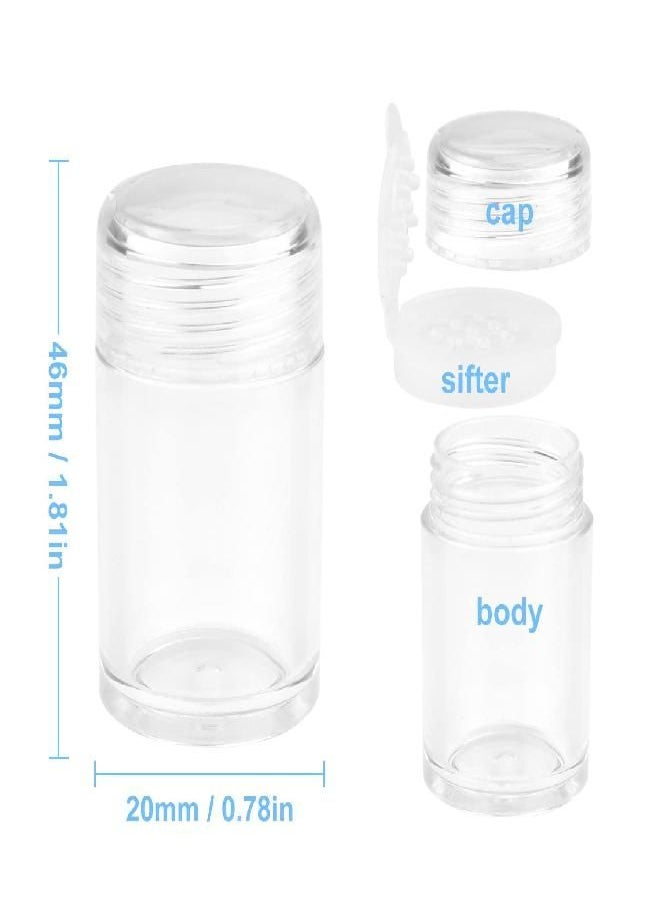 Pinklife 6 Packs Clear Plastic Loose Powder Jar 10 ml Empty Face Powder Case Eyeshow Powder Box Makeup Concealer Powder Sifter Container Cosmetic Powder Sample Pots Bottles  - Image 5