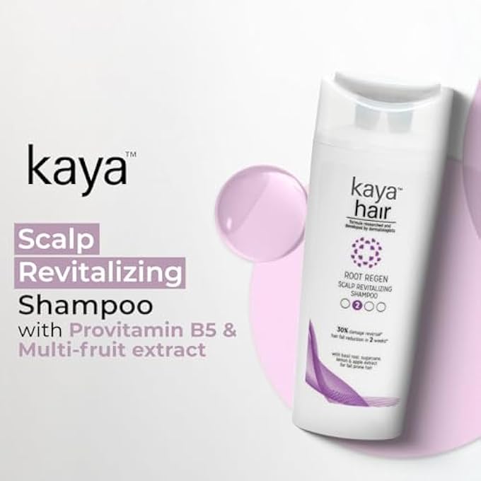Kaya Clinic SCALP REVITALIZING SHAMPOO, REDUCES HAIR FALL, CONTAINS BASIL, SUGARCANE, LEMON, APPLE EXTRACTS 225ML - Image 3