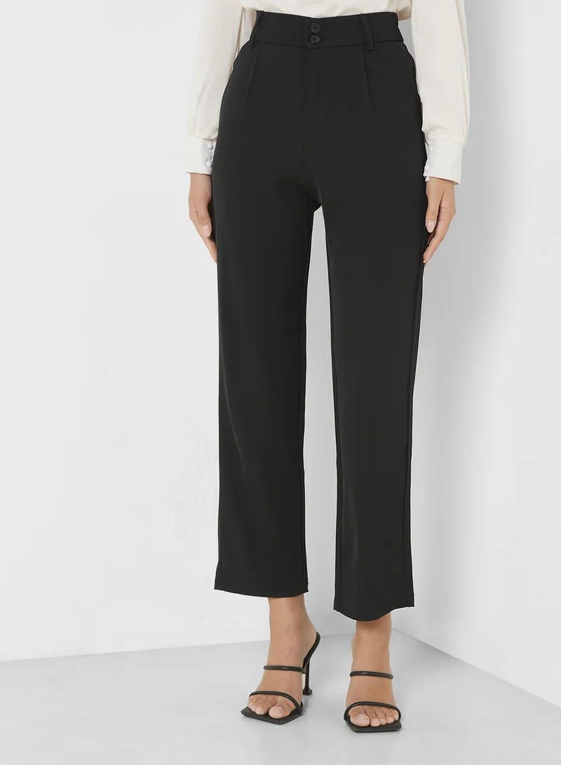 جينجر Front Pleat Pants