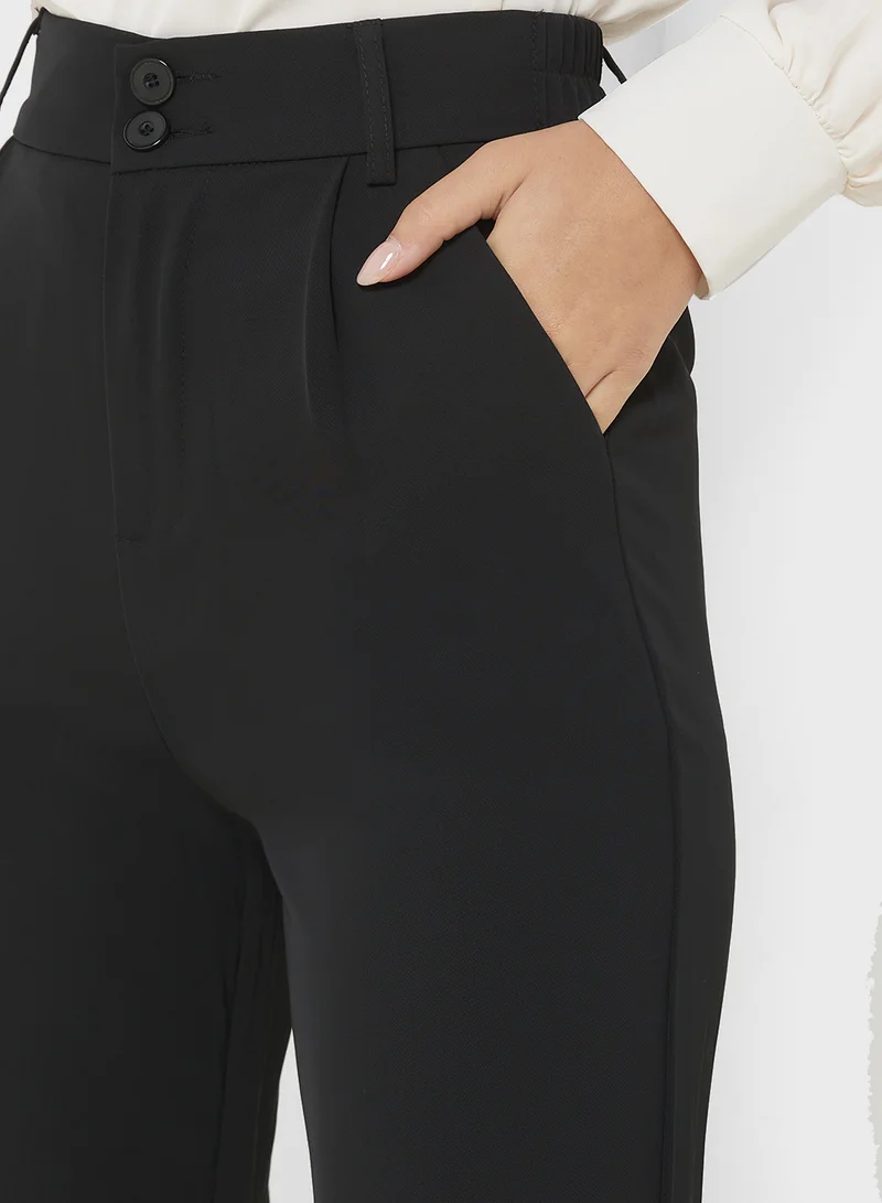 جينجر Front Pleat Pants