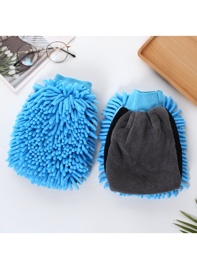 JIETU Thickened Chenille Car Wash Gloves Coral Fleece Foaming Gloves Long Fleece Single-sided Double-sided Car Wipe Gloves Car Wipe - Image 1