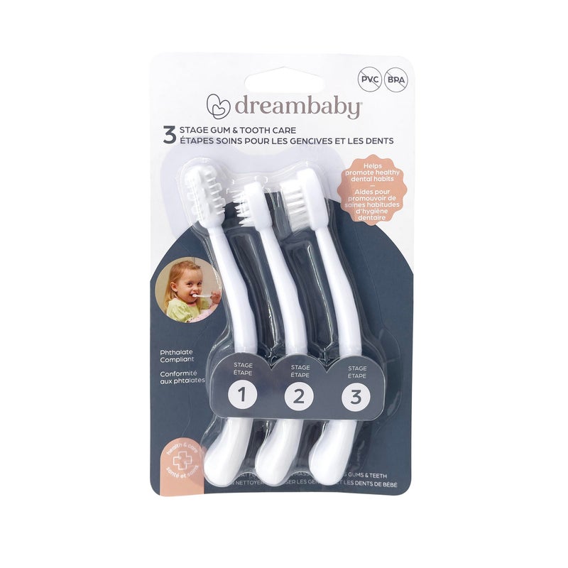 Dreambaby Toothbrush Set 3 Stage, White - Image 1