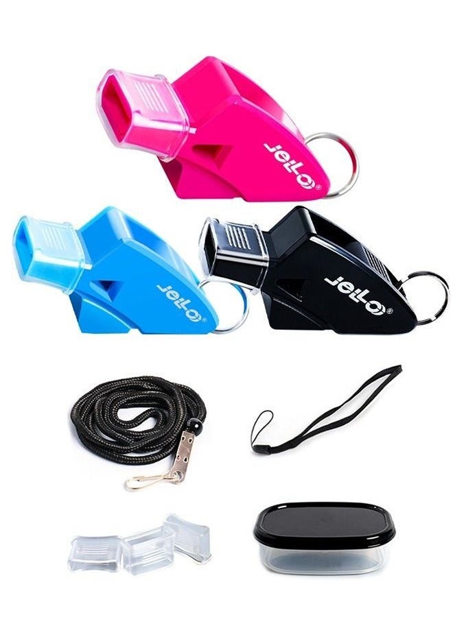Generic 3 Pieces Sports Whistle, Whistle with Wrist rope, Lanyard, 3 Mouth Grip and Storage Box, Super Loud Sports Whistles, Perfect for Coaches, Referees, Emergency, Lifeguard, Survival, Outdoor - Image 1