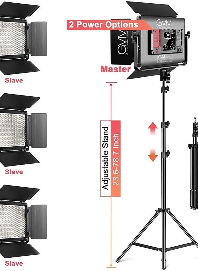 GVM Great Video Maker GVM RGB LED Video Light, Photography Lighting with APP Control, 1000D Video Lighting Kit for YouTube Studio, 3 Packs Led Panel Light, 3200K-5600K, 8 Kinds of The Scene Lights, CRI 97 (3 Packs 1000D) - Image 2