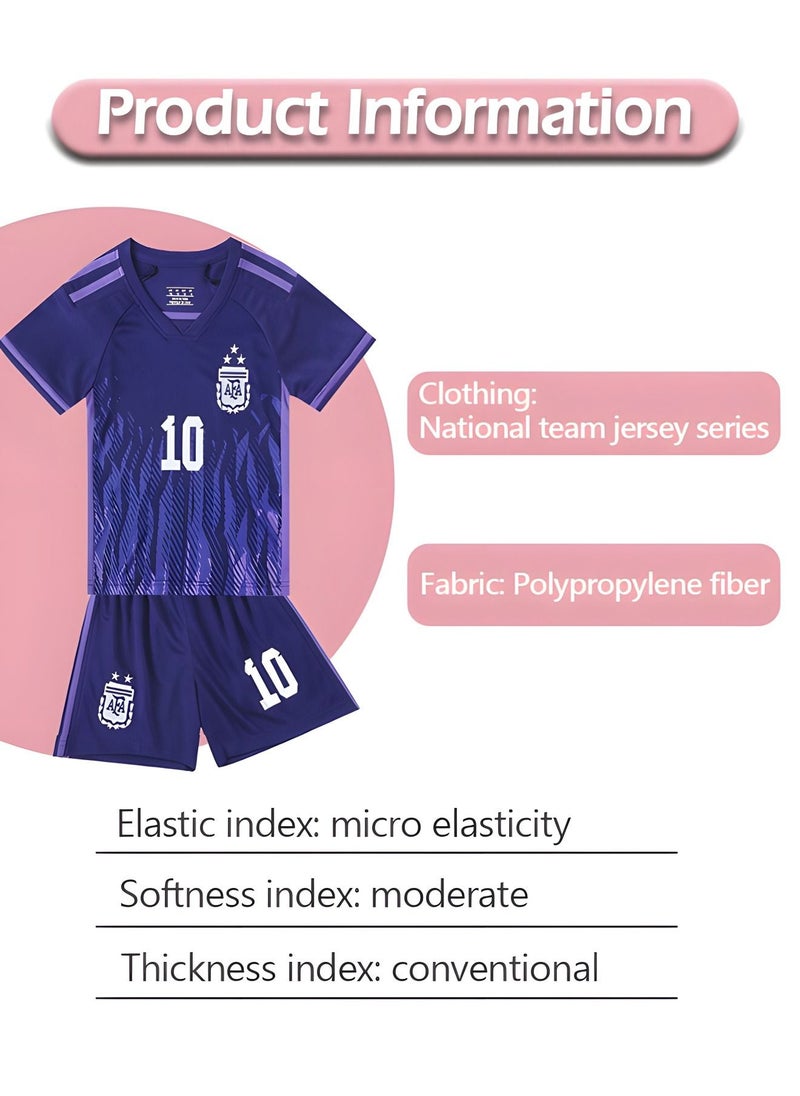 GROIC Messi Jersey #10 Soccer T Shirt and Shorts,Football Jersey for Kids,Football Suits,Football Jersey Set  - Image 4