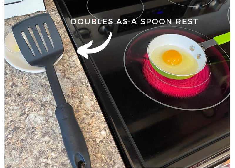 Crack'em Egg Cracker & Spoon Rest (Candy Apple Red) - Perfectly Cracks Eggs & Contains Messes - Easy to Use & Clean - Great for Kids - Prevents Broken Yolks - Image 3