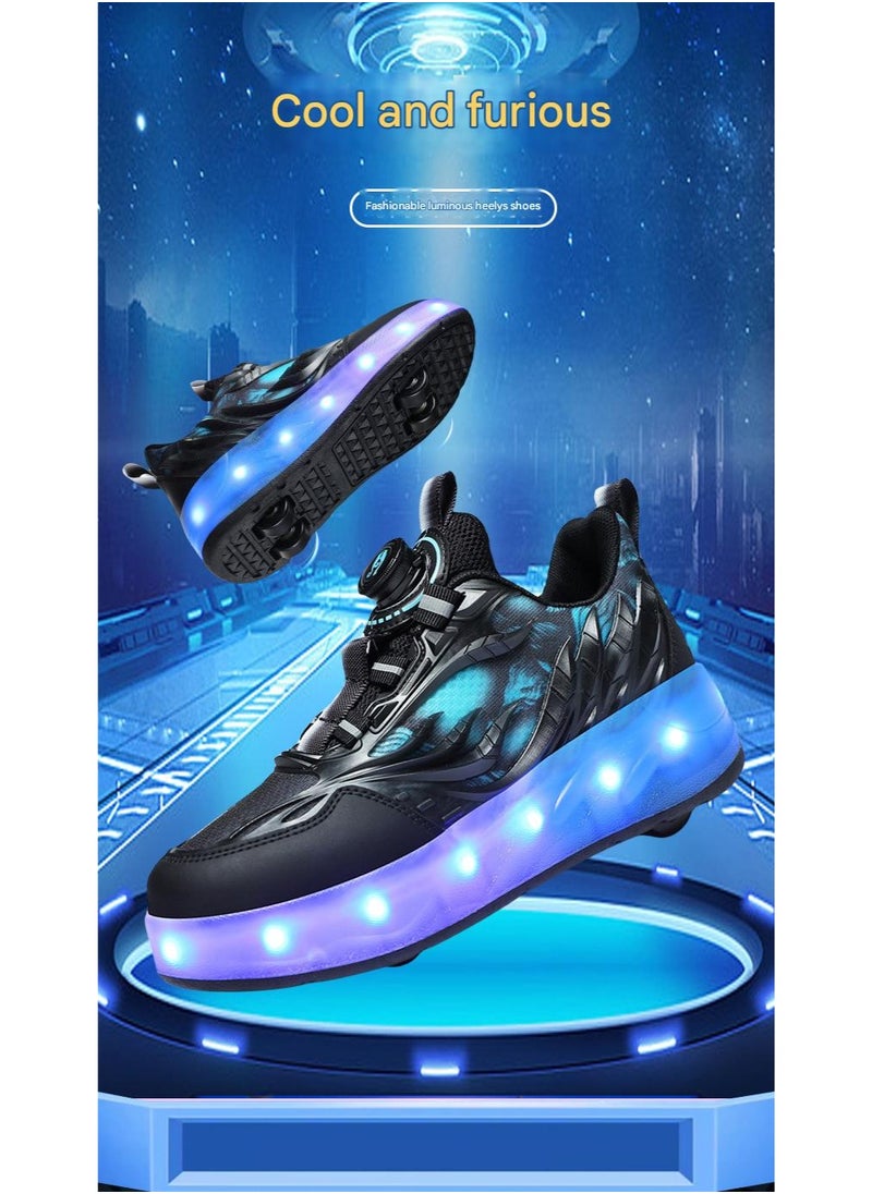 NIBEMINENT Kids Roller Skates Shoes 4 Wheels Roller Shoes Boys Girls Wheel Shoes Roller Sneakers Shoes for Beginner More Balanced  - Image 3