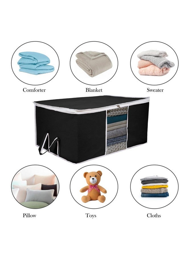 Kuber Industries Kuber Industries 6 Piece Under Bed Foldable Organizer|Clothing Storage Bags|Blanket, Quilt, Comforter Cover (Black) - Image 5