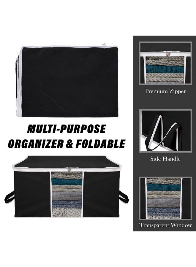 Kuber Industries Kuber Industries 6 Piece Under Bed Foldable Organizer|Clothing Storage Bags|Blanket, Quilt, Comforter Cover (Black) - Image 4