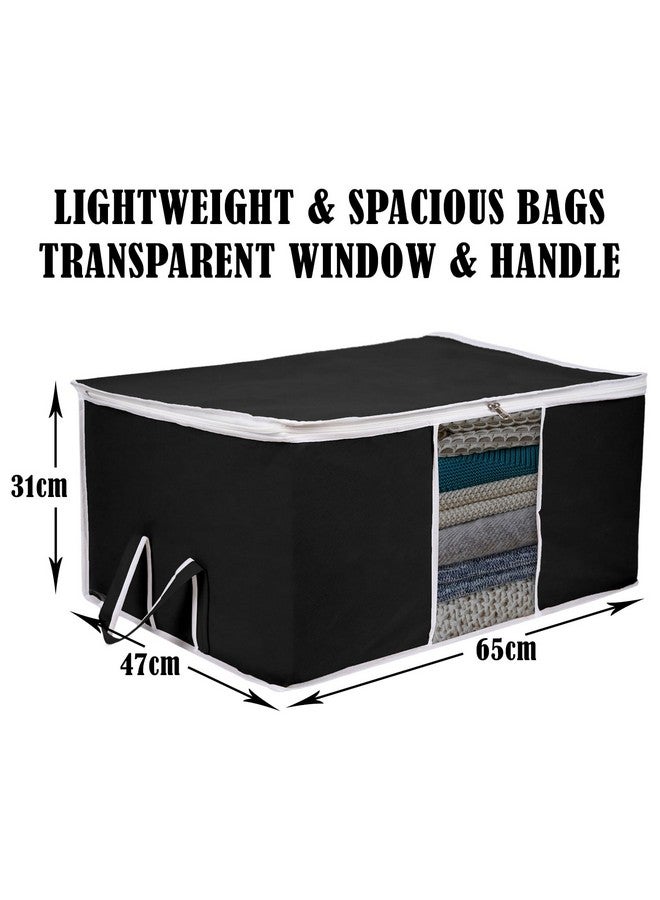 Kuber Industries Kuber Industries 6 Piece Under Bed Foldable Organizer|Clothing Storage Bags|Blanket, Quilt, Comforter Cover (Black) - Image 3