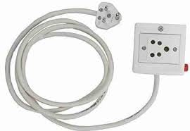Extension Power Socket with 3Metre Cord 5Pin Outlet White 