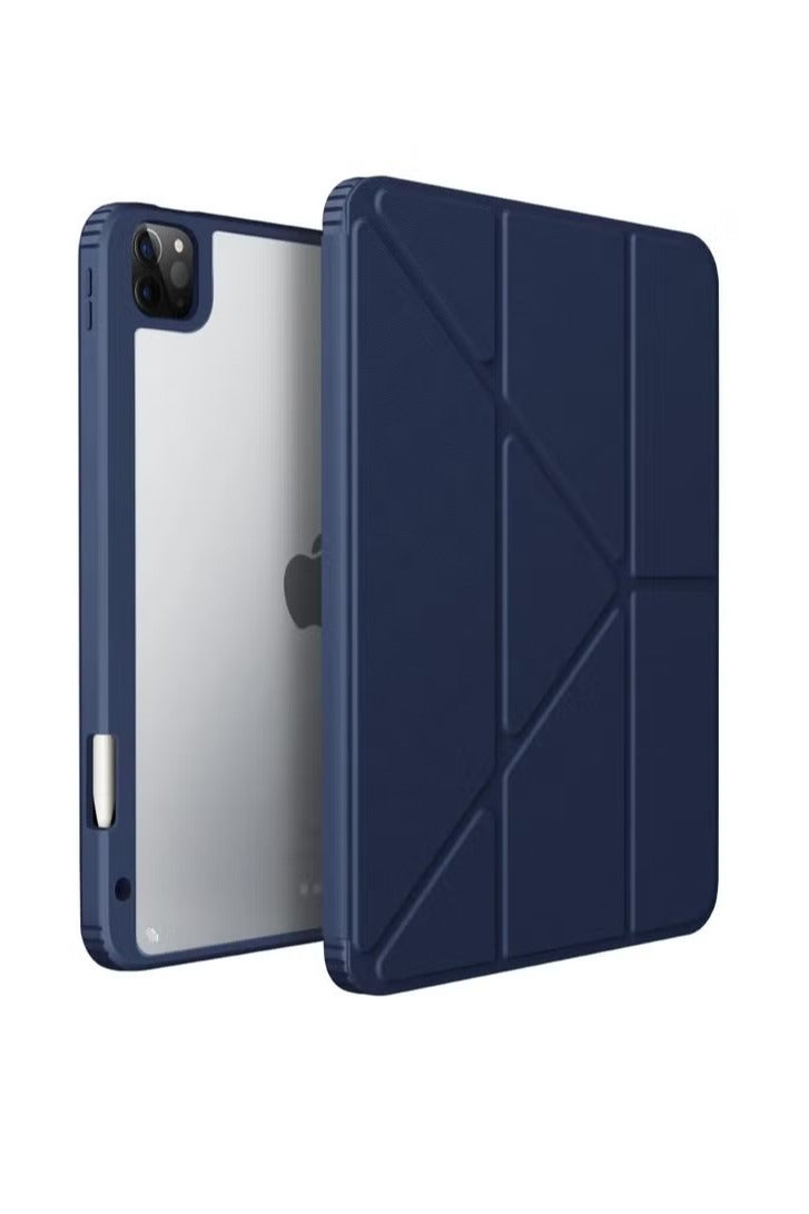 iPad Pro 13-inch 2024 Case, Smart Folio Stand Slim Cover, Auto Sleep/Wake, with Pencil Slot, Clear Back Cover - Image 1