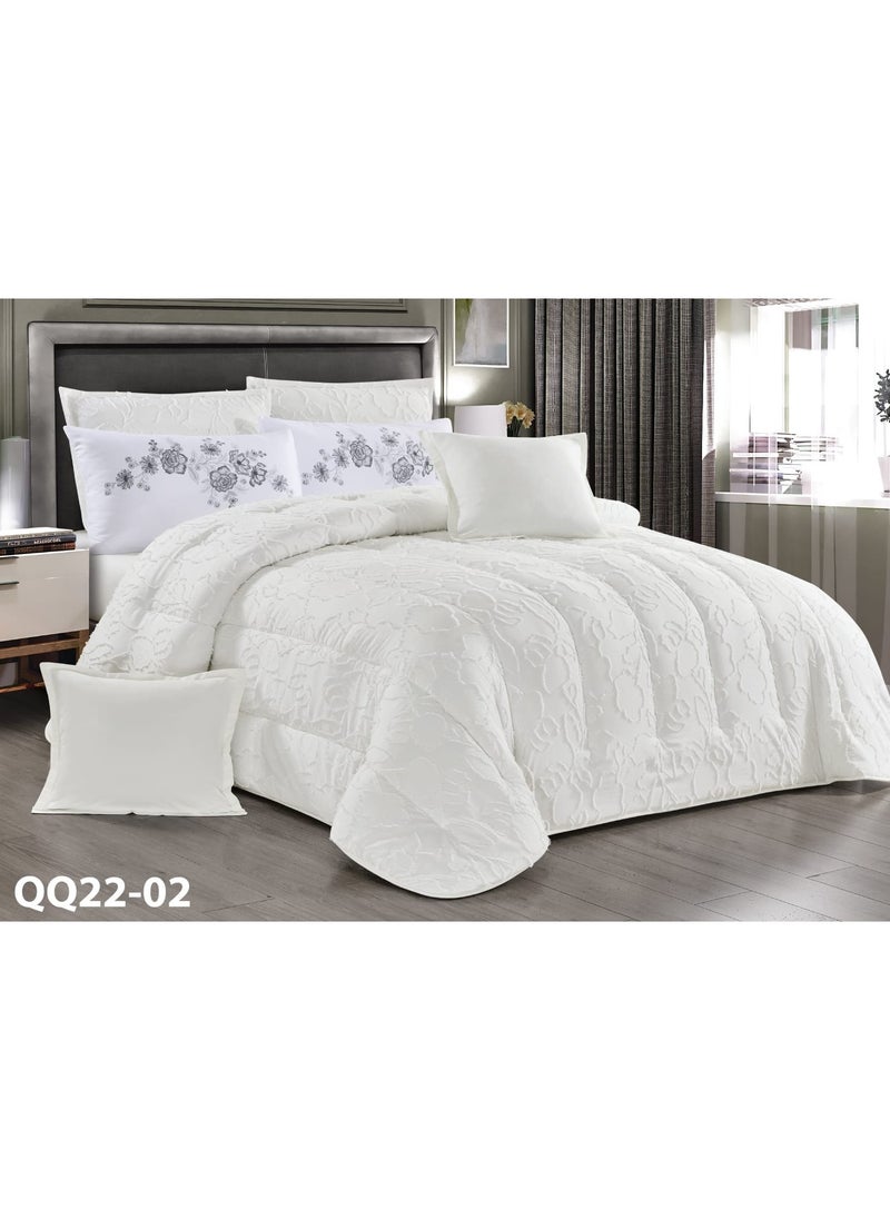 Moon Double quilt set, summer mattress, 6 pieces, medium fixed filling, size 230 x 250 
