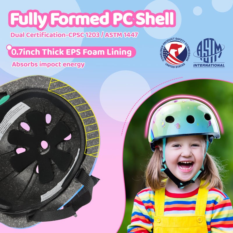 Vvinca Toddler Helmet for 1/2/3/4/5/6/7/8 Years Old, Kids Bike Helmets Ages 3-5/5-8, Kids Children Helmet for Youth Boys and Girls - Image 5
