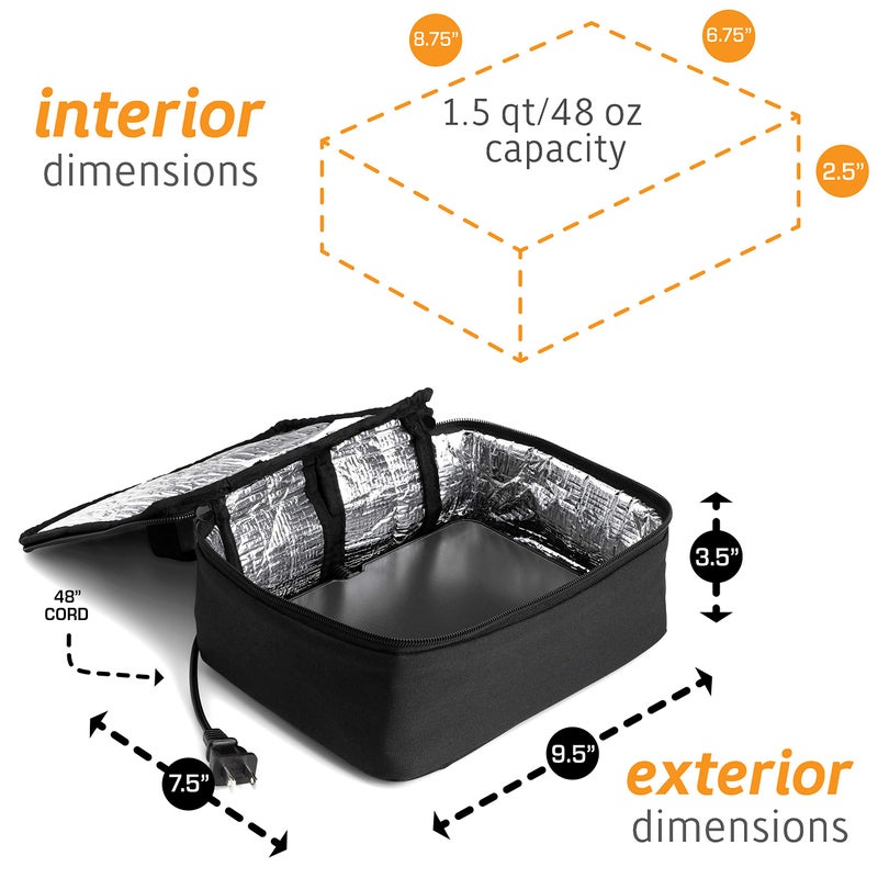 HOTLOGIC Mini Heated Lunch Box- Portable Electric Food Warmer for Men and Women - Great for Work, Office, and Construction - Cook, Reheat, and Eat on the Go - 120V - Black - Image 3