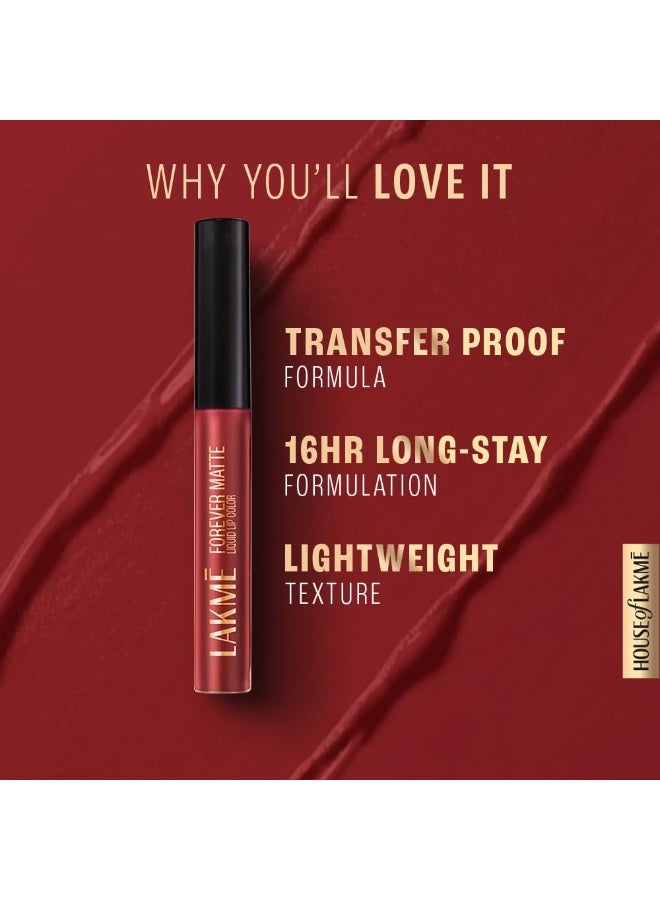 LAKME LAKMÉ Forever Matte Lip Colour, Long-Lasting Liquid Lipstick, Lightweight & Transferproof, Smudgeproof - Nude Dream, 5.6ml - Image 5