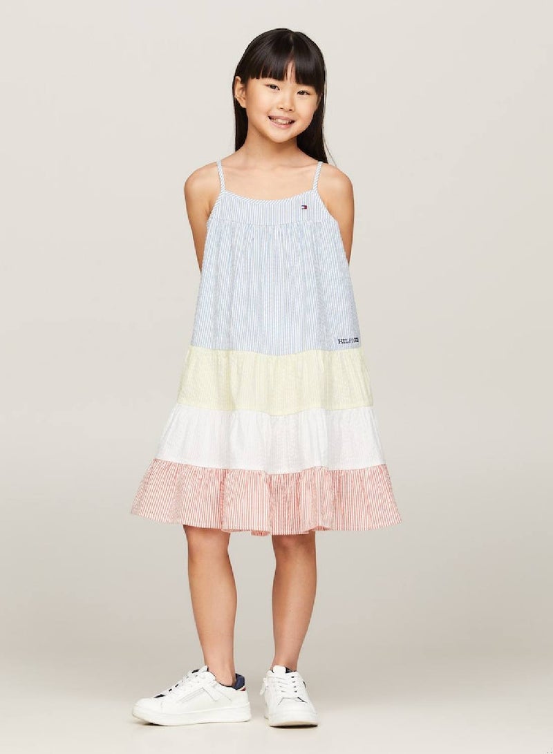 TOMMY HILFIGER Striped Tiered Dress - Image 1