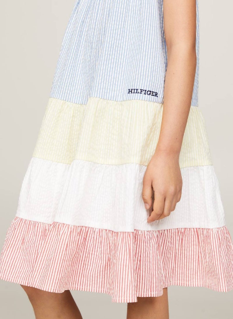 TOMMY HILFIGER Striped Tiered Dress - Image 4