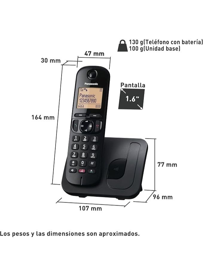 Panasonic KX-TGC250 Digital Wireless Telephone, Black - Image 2