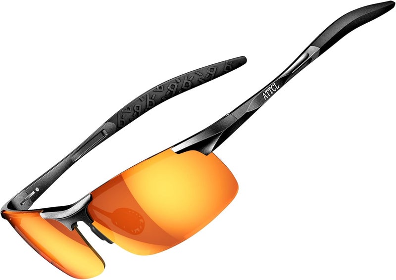 ATTCL Polarized Sunglasses Men Sports: UV Protection Anti Glare Wrap Around Lightweight Metal Driving Fishing Golf Running - Image 1