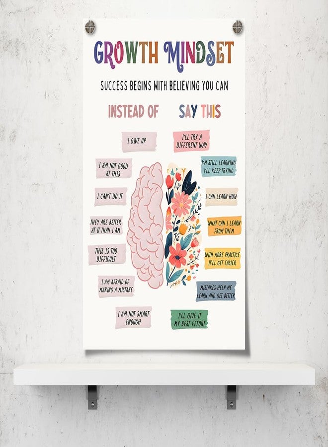 uoyien Growth Mindset Mental Health Posters Classroom Counseling Room Therapy Wall Decor Affirmations Quotes Canvas Wall Art Kids Special Educational Brain Neurodiversity Prints 12x16in Unframed - Image 2