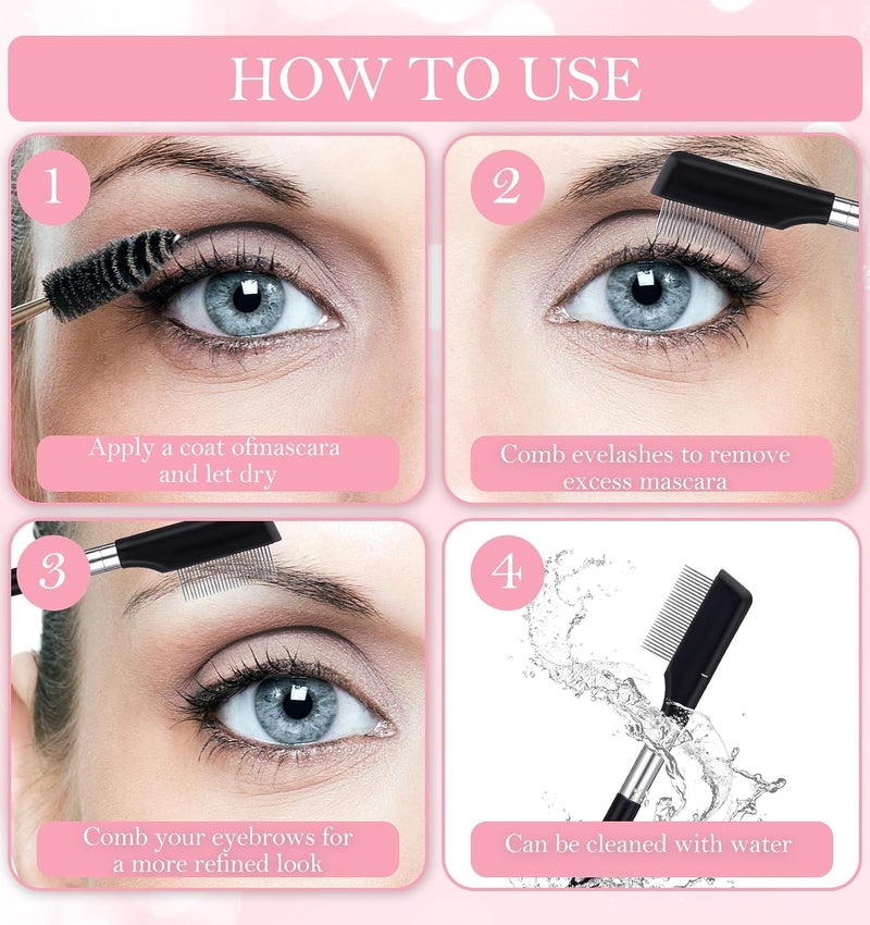 KASTWAVE Eyelash Comb Separator Tools for Clump-Free Lash Separation, Lash Defining, and Smooth Grooming, Durable, Portable Makeup Brushes Essential for Women’s Beauty Routine (3 Pcs) - Image 4