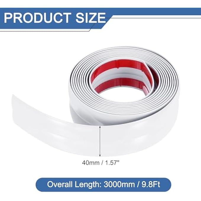 WALL CORNER PROTECTOR TRIM MOLDING, PEEL AND STICK MOLDING TRIM PVC SELF ADHESIVE WALL CORNER GUARDS EDGE PROTECTOR FOR WALL EDGE CORNER, 1.57INCH X 9.8FT WHITE - Image 2