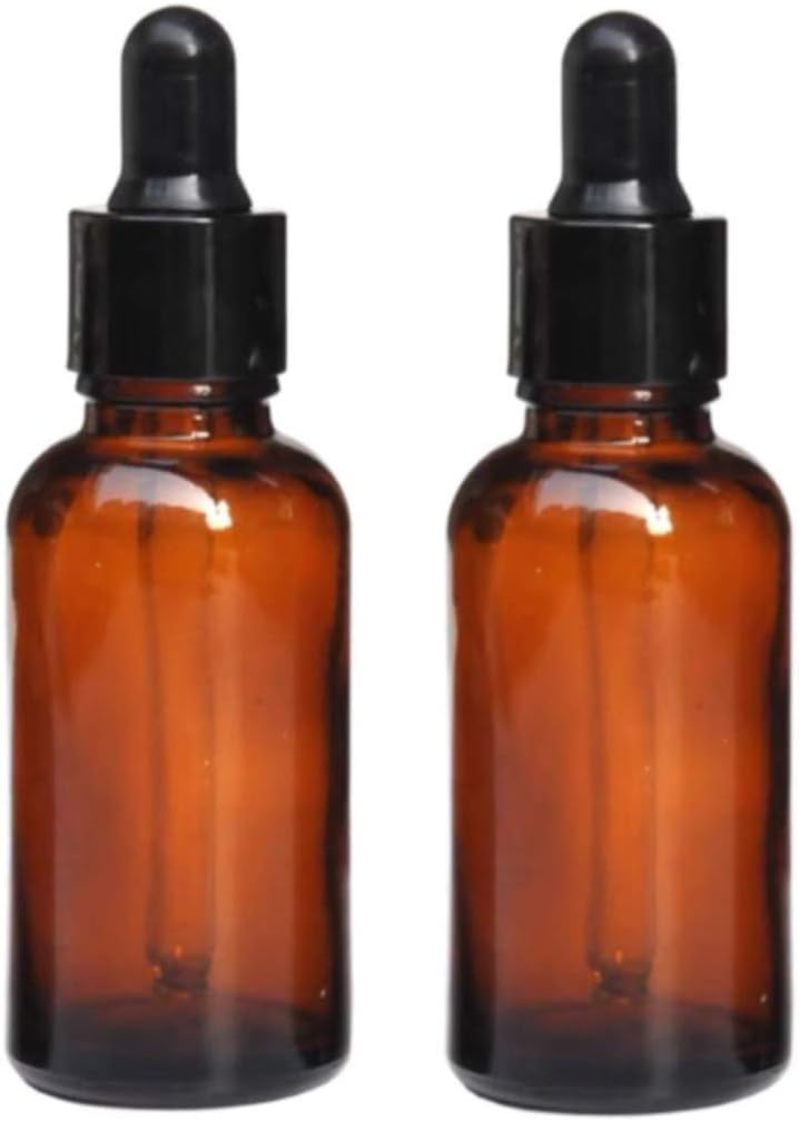 FUFU Empty Glass Dropper Bottles for Essential Oil/Other Liquids (2 Pieces,50ml) - Image 1