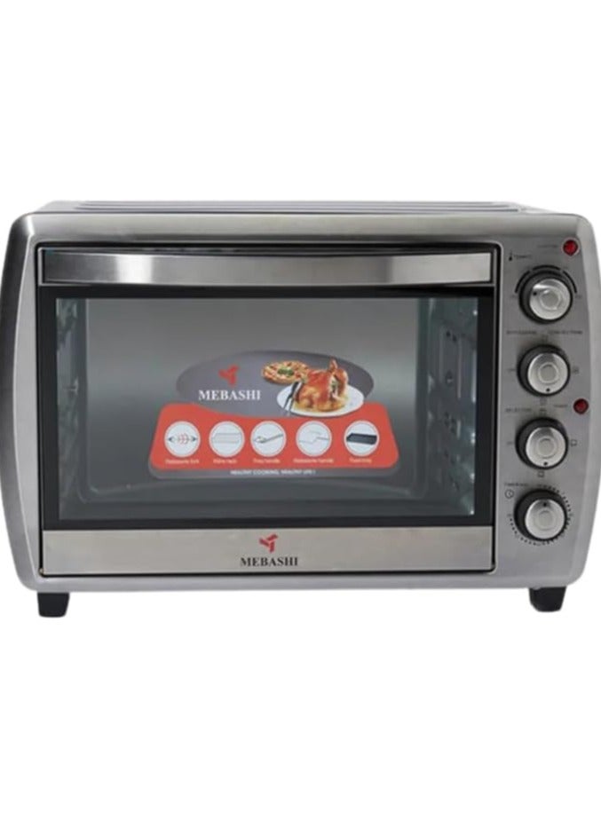 MEBASHI 45L Electric Oven Toaster, Black, Rotisserie, Convection, 4 Heating Elements, 100-250°C Adjustable Temperature, 60 Minute Timer (ME-EOV4502KR)(1500W) - Image 1