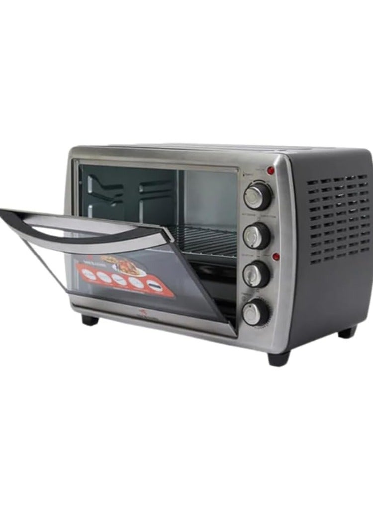 MEBASHI 45L Electric Oven Toaster, Black, Rotisserie, Convection, 4 Heating Elements, 100-250°C Adjustable Temperature, 60 Minute Timer (ME-EOV4502KR)(1500W) - Image 2
