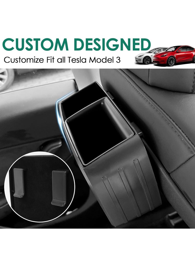 SOLARAE Car Back Seat Organizer, Back Organizer Compatible with Tesla Model 3 2017-2023 and Model Y 2019-2023, Multi-function Storage for Kids, for Travel, and Road Trips (Black) - Image 5