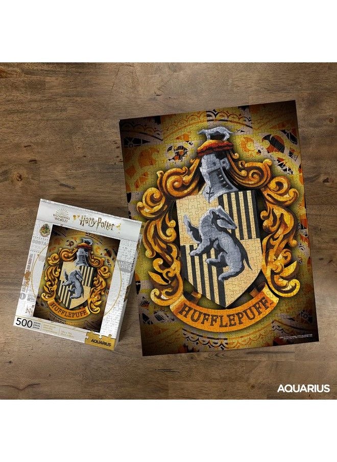Aquarius Harry Potter Puzzle Hufflepuff Crest (500 Piece Jigsaw Puzzle) Officially Licensed Harry Potter Merchandise & Collectibles Glare Free Precision Fit Virtually No Puzzle Dust 14X19In  - Image 4