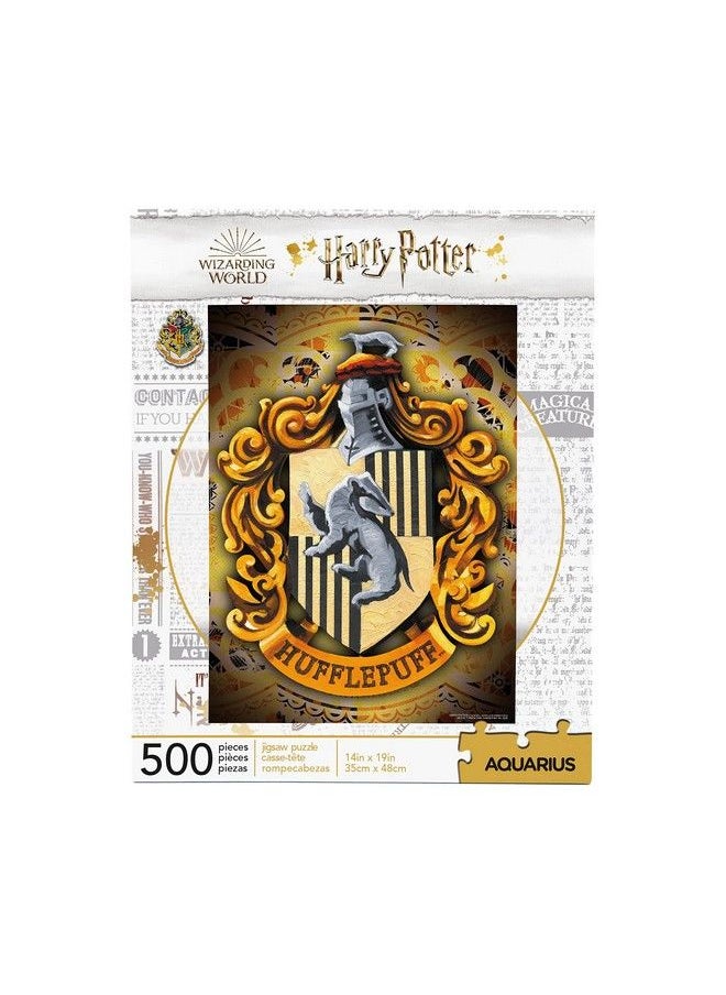 Aquarius Harry Potter Puzzle Hufflepuff Crest (500 Piece Jigsaw Puzzle) Officially Licensed Harry Potter Merchandise & Collectibles Glare Free Precision Fit Virtually No Puzzle Dust 14X19In  - Image 1