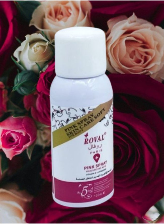 ROVAL 3 Pieces Pink Spray Hyaluronic Acid Vitamin C And Vitamin E 100ML  - Image 2