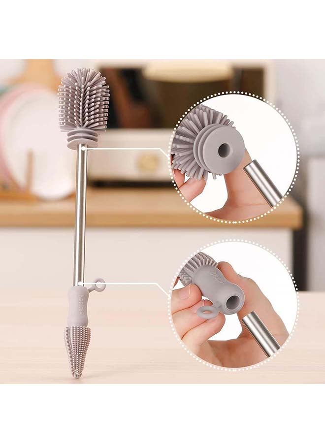 haakaa Double-Ended Silicone Bottle Brush - Suva Grey - Image 5