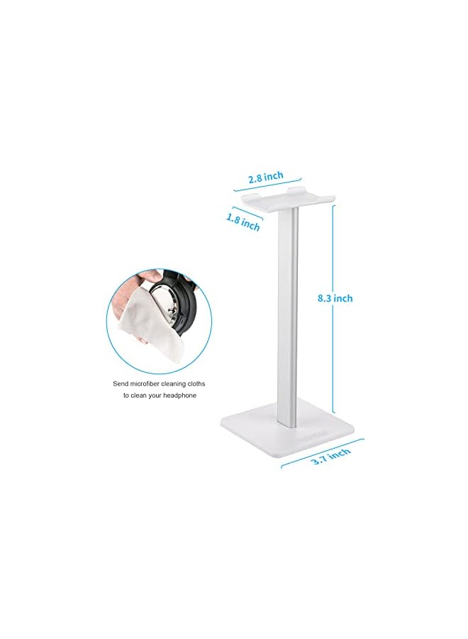 New Bee Headphone Stand Headset Holder Earphone Stand With Aluminum Supporting Bar Flexible Headrest Abs Solid Base For All Headphones Size White - Image 2