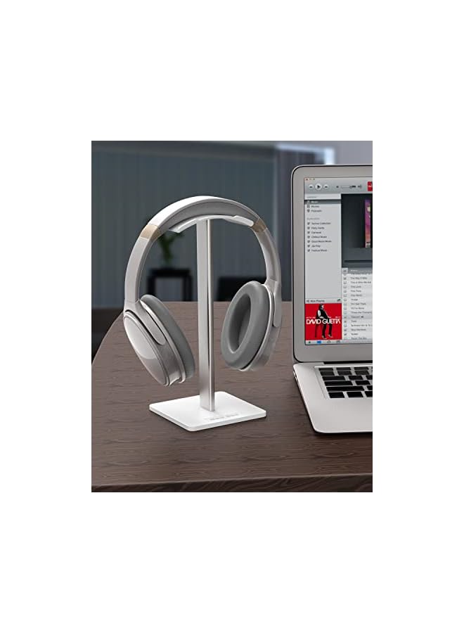 New Bee Headphone Stand Headset Holder Earphone Stand With Aluminum Supporting Bar Flexible Headrest Abs Solid Base For All Headphones Size White - Image 4