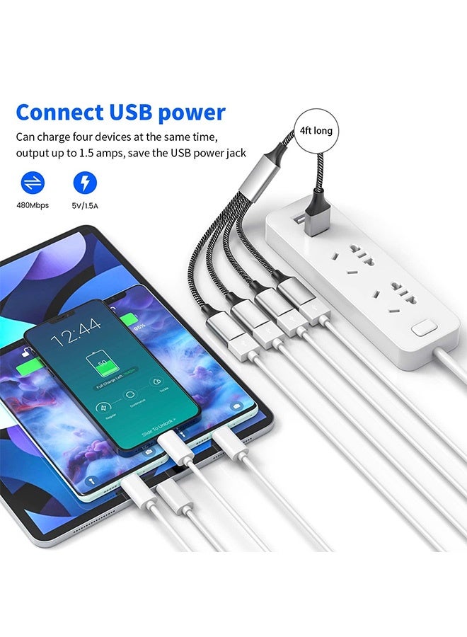 Gecomo USB 2.0 Splitter, A 1 Male to 4 Female USB Extension Cable, USBA Splitter Support Charging and Data Transfer for Printer/Keyboard/Laptop Etc - Image 5