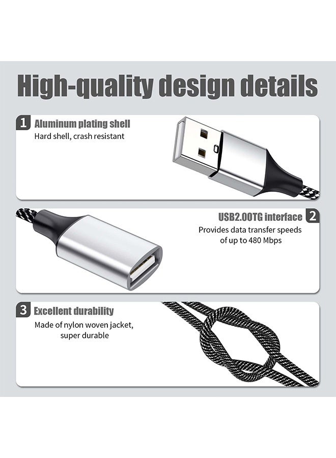 Gecomo USB 2.0 Splitter, A 1 Male to 4 Female USB Extension Cable, USBA Splitter Support Charging and Data Transfer for Printer/Keyboard/Laptop Etc - Image 2