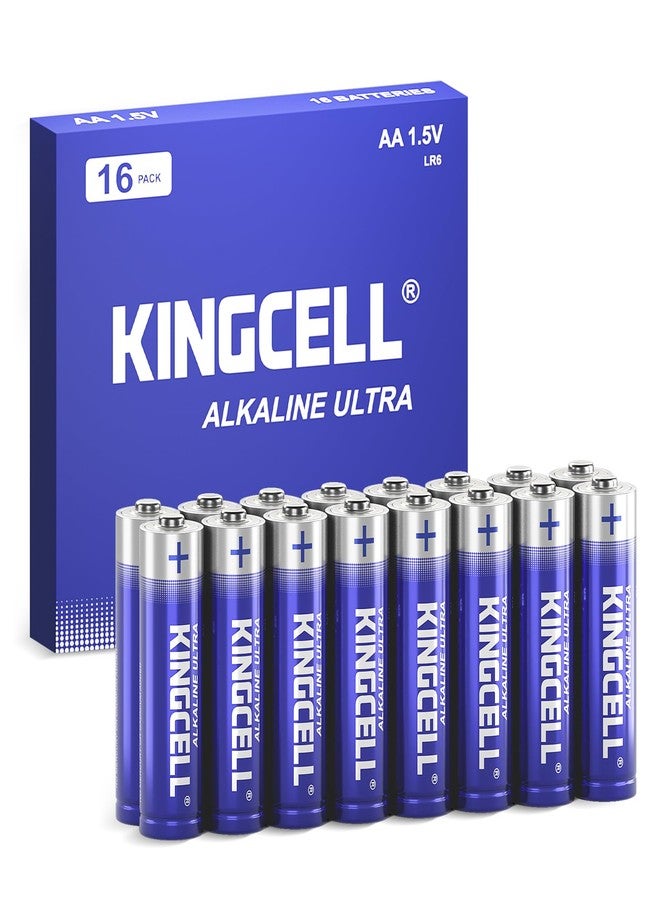 KINGCELL AA Batteries 16 Pack, High-Performance Alkaline AA Batteries 10-Year Shelf Life Double A batteries with Long-lasting Power for Household and Office Devices - Image 1