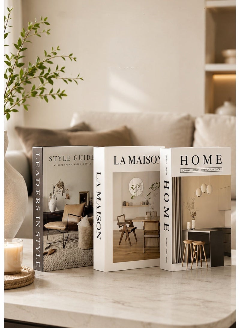 CCYY 3 Pack Decorative Faux Books Set for Home Aesthetic - Fake Hollow Books Decor for Bookshelf Coffee Table, Living Room, Bedroom - Image 2