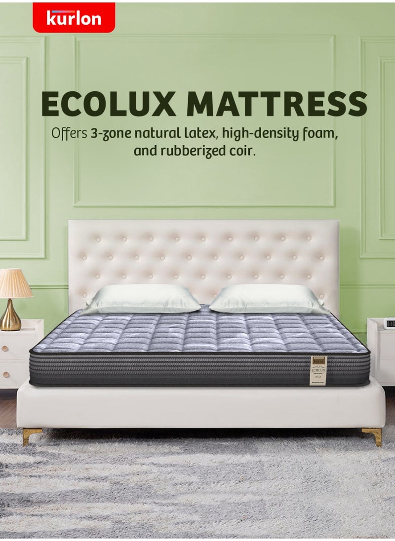 Kurlon Kurlon Ecolux Mattress | 3-Zone Natural latex Mattress | Medium-to-Firm Support | Rubberized Coir | Firm Support for the back| Twin Size Mattress | 200Lx120Wx25H Cms  - Image 1
